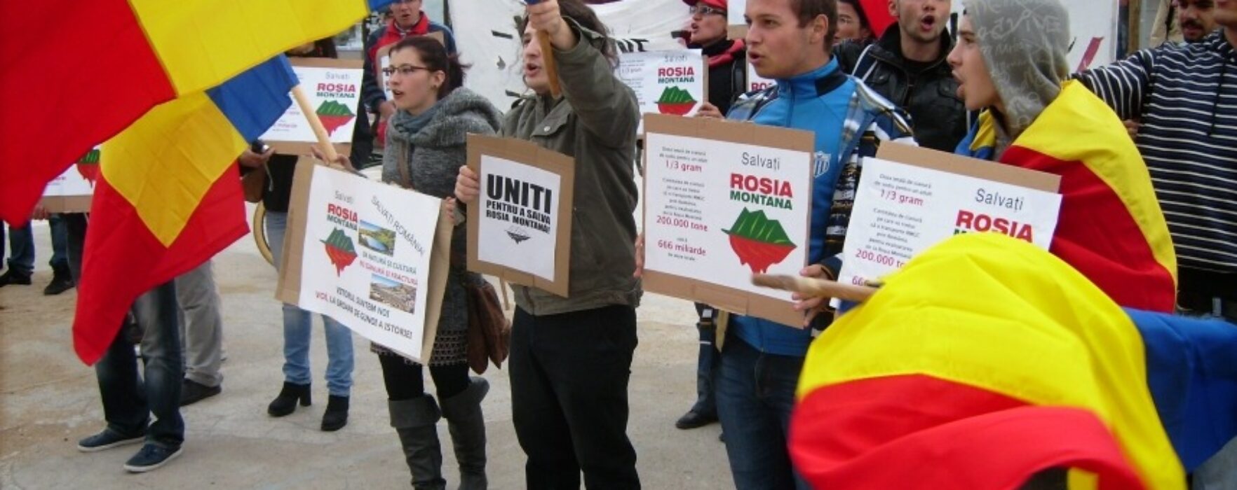 Protest, la Târgovişte, în semn de solidaritate cu Roşia Montană