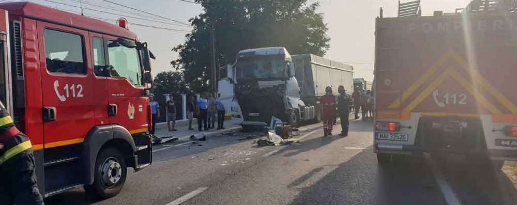 Dâmboviţa: Accident cu două TIR-uri pe DN 72, o persoană rănită; trafic blocat