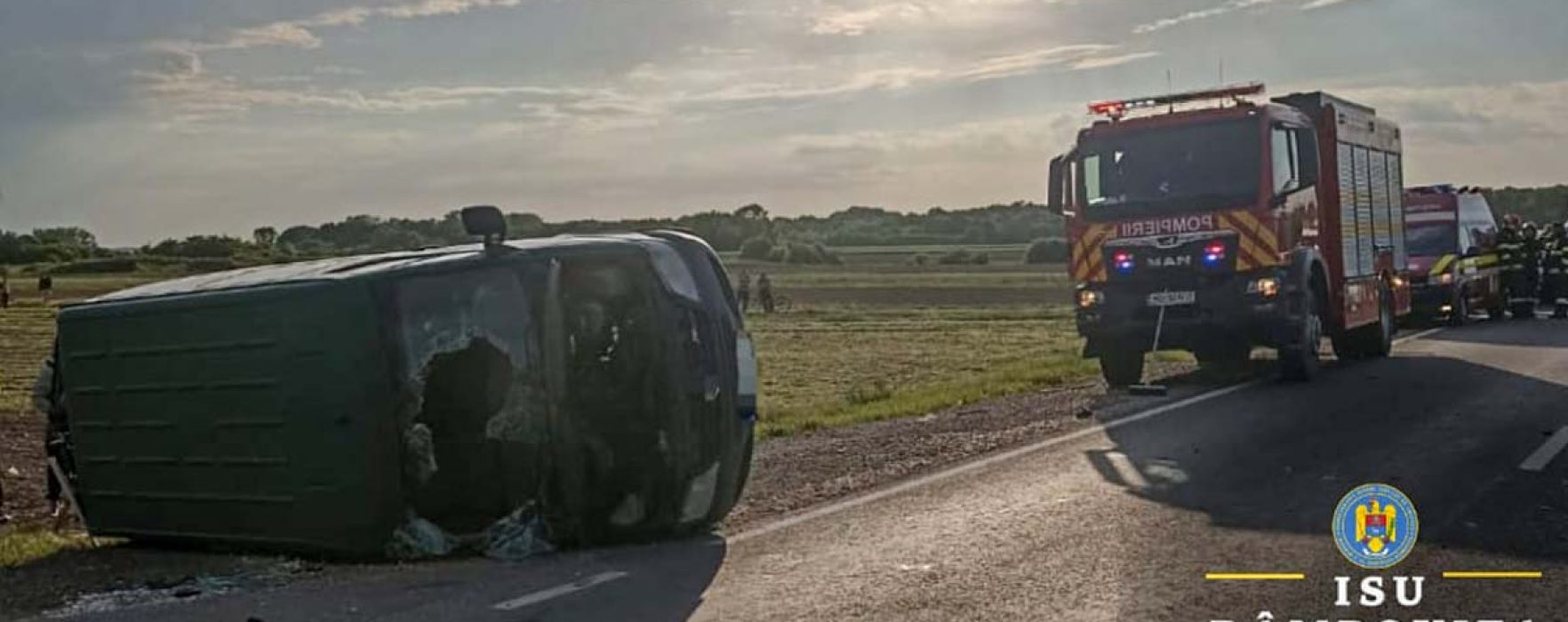 Dâmboviţa: Accident între o autoutilitară şi un autoturism pe DN7, cinci persoane rănite