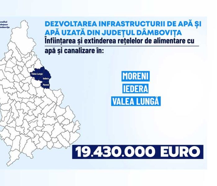 Dâmboviţa: Reţele de canalizare la Moreni, Iedera şi Valea Lungă