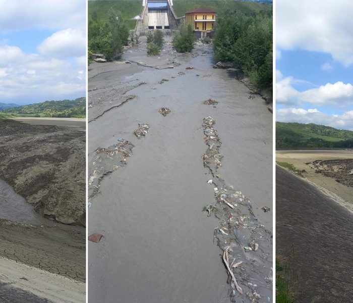 Târgovişte: Dezastru ecologic din cauza noroiului scos din barajul de la Pucioasa şi deversat în aval pe râul Ialomiţa