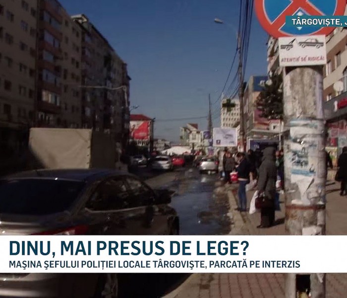 Şeful Poliţiei Locale Târgovişte, cu maşina pe interzis, la cumpărături