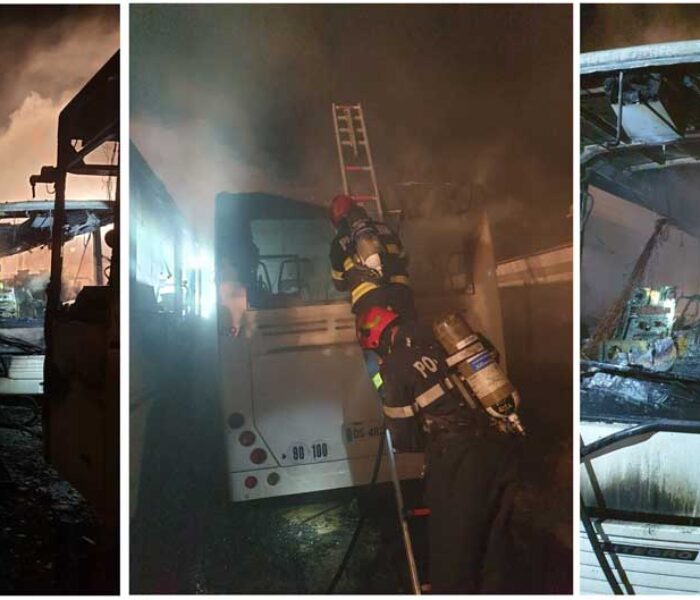 Trei autobuze, incendiate în noaptea de marţi spre miercuri, în Târgovişte