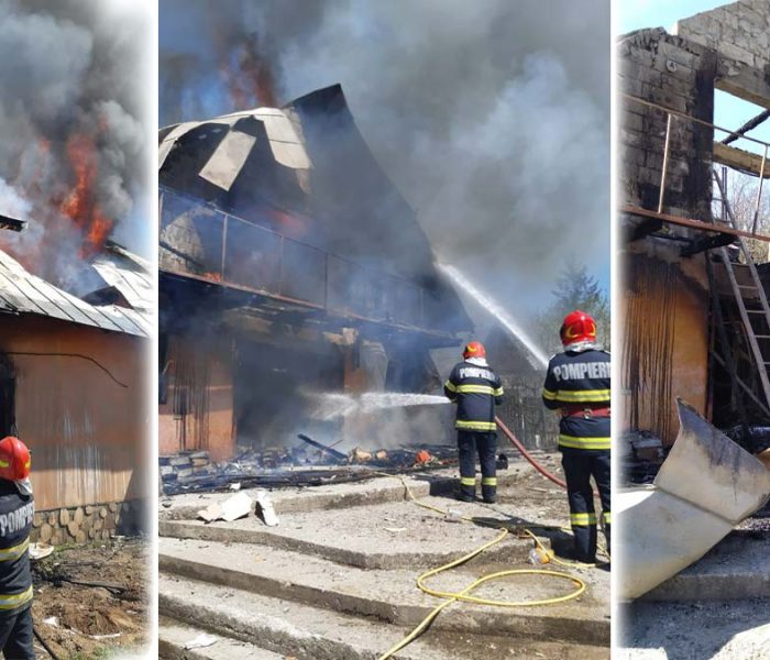 Dâmboviţa: Explozie urmată de incendiu în satul Saru, trei persoane rănite