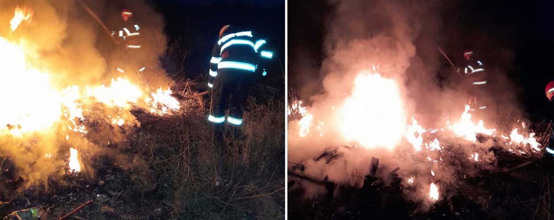 Dâmboviţa: Incendiu de deşeuri în Bălteni, ard anvelope şi mase plastice