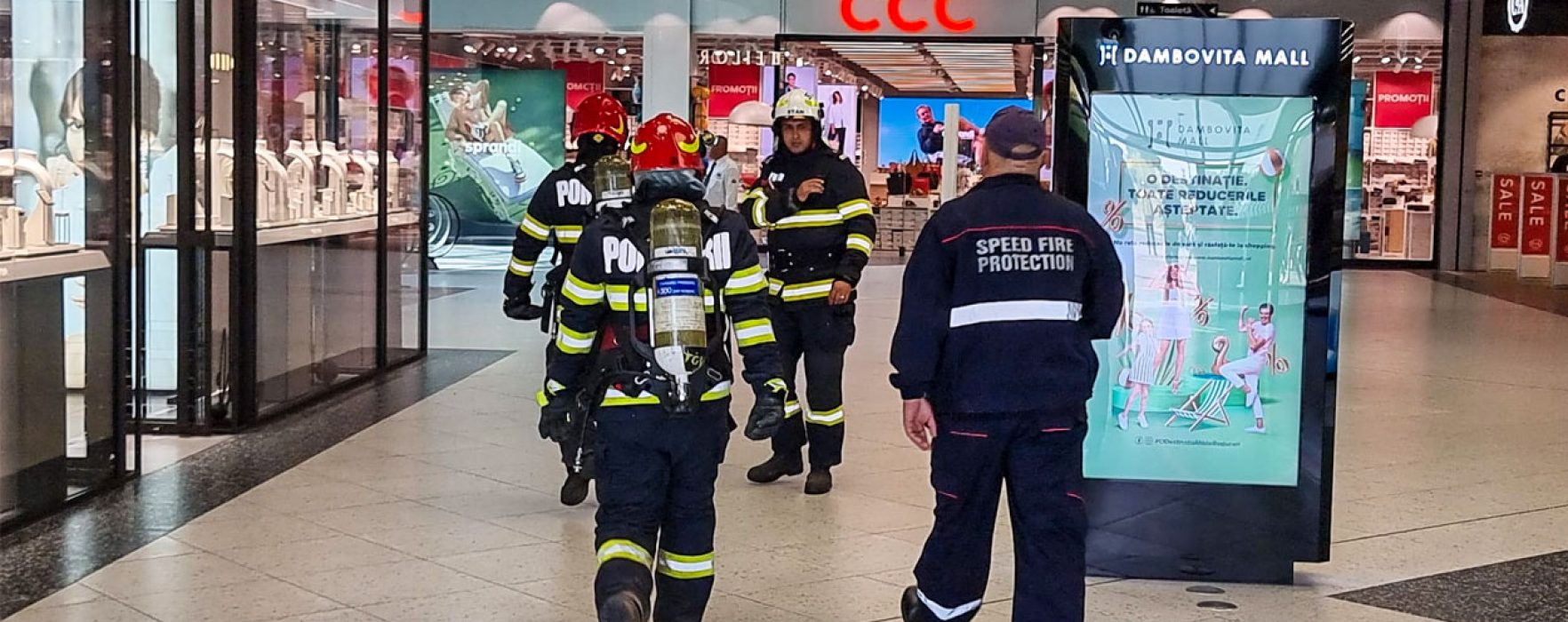 Târgovişte: Exerciţiu antiincendiu la Mall