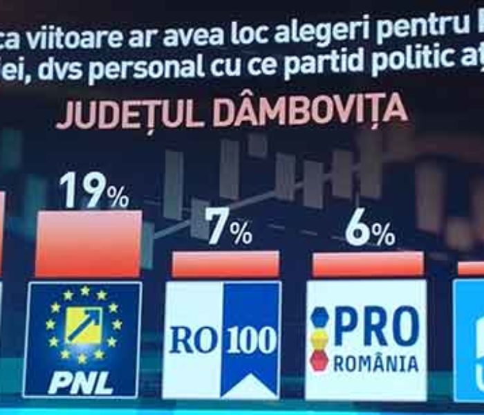 Sondaj Avangarde, Dâmboviţa: PSD 39%, ALDE 25%, PNL 19%