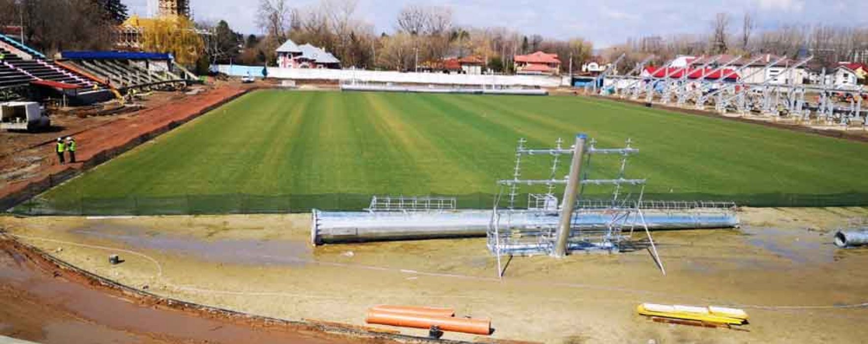 Târgovişte: Stadiul lucrărilor la stadionul „Eugen Popescu” (martie 2021)