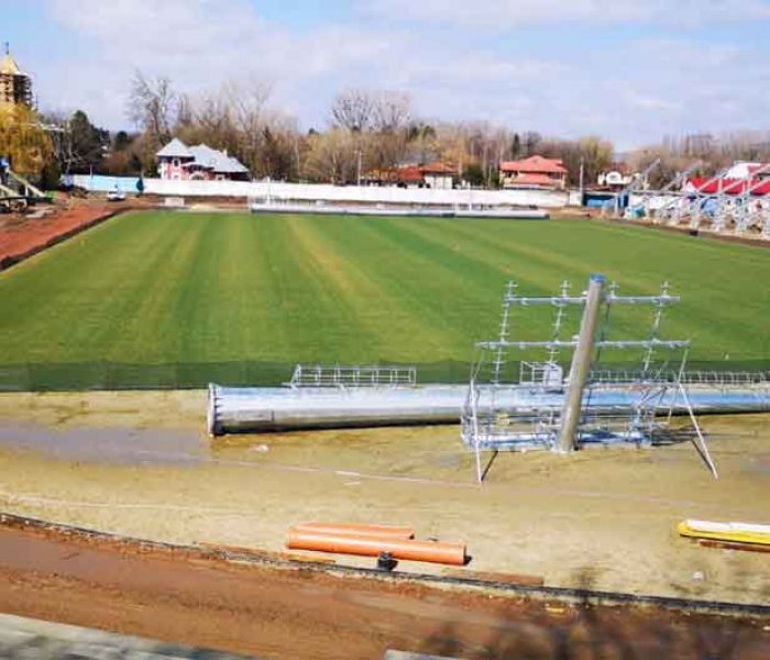 Târgovişte: Stadiul lucrărilor la stadionul „Eugen Popescu” (martie 2021)