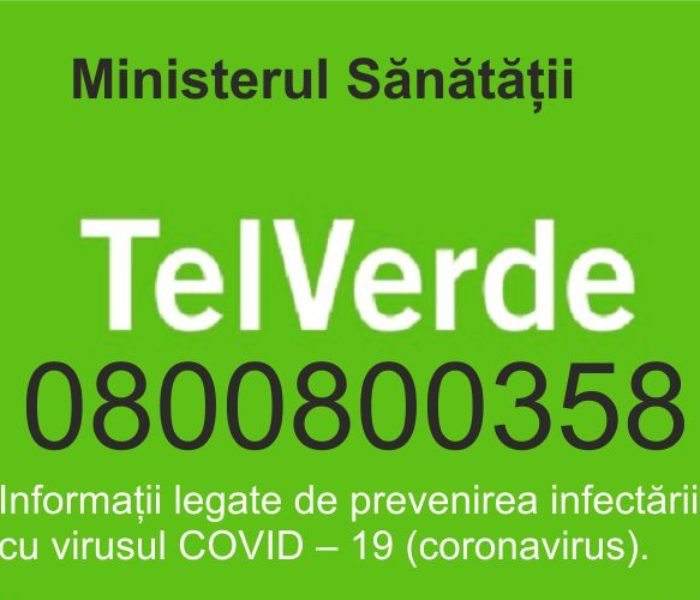 Tel Verde 0800.800.358 şi numerele de telefon de la DSP Dâmboviţa pentru coronavirus